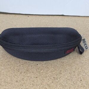 DUCO Black Hard Shell Zippered Eyeglass Case Designer Glasses Protective Holder